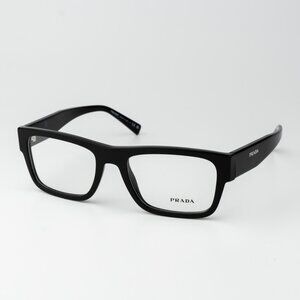 Prada Women Eyeglasses Black Rectangle Unisex PR15YV 1AB1O1 BRAND NEW